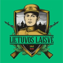 Žali marškinėliai su lietuviška atributika vyrams