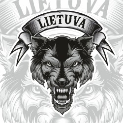 Lipdukas "Vilkas LT" su užrašu Lietuva