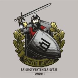Pilki marškinėliai su lietuviška simbolika vyrams