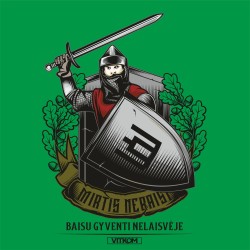 Žali marškinėliai su lietuviška simbolika vyrams