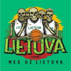 Vyriški marškinėliai VITKOM Svajonių komanda lietuvos  Krepšinio sirgaliams